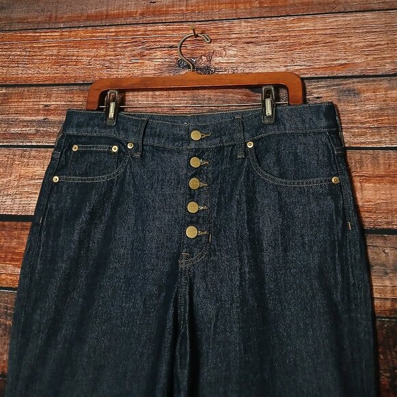 NWOT J Crew Jeans 31 Petite RE-96-IDG '96 Flare High Rise Button Fly Dark Wash - Picture 5 of 12